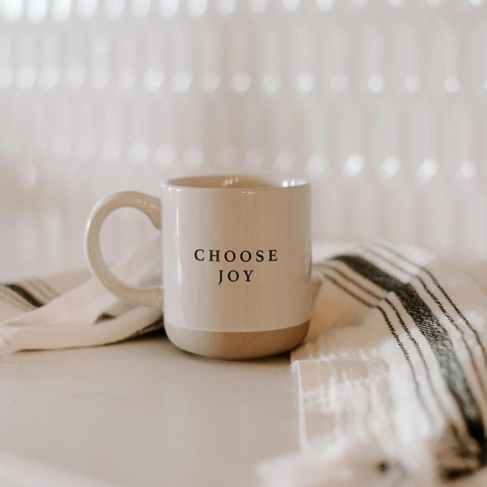 NEW • Choose Joy Coffee Mug • Neutral Cozy Affirmation Mug